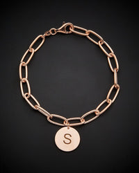18K Italian Gold Over Silver Initial Bracelet