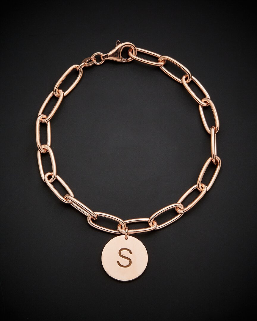 18K Italian Gold Over Silver Initial Bracelet