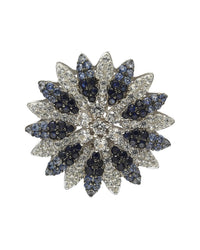 Suzy Levian Suzy Levian Silver 0.02 Ct. Tw. Diamond & Sapphire Brooch