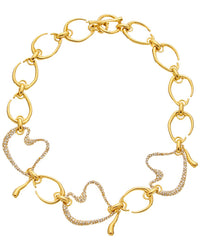 Oscar De La Renta Wire O & Pavé Heart Necklace