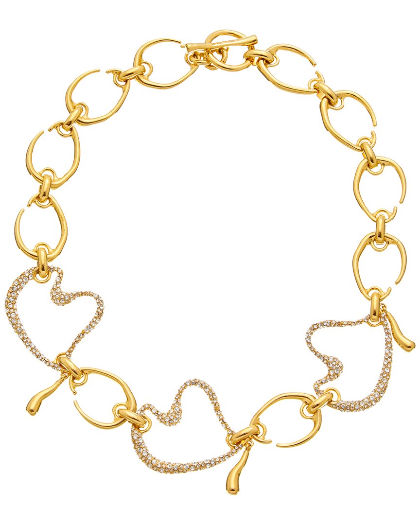 Oscar De La Renta Wire O & Pavé Heart Necklace