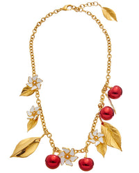 Oscar De La Renta Cherry Necklace