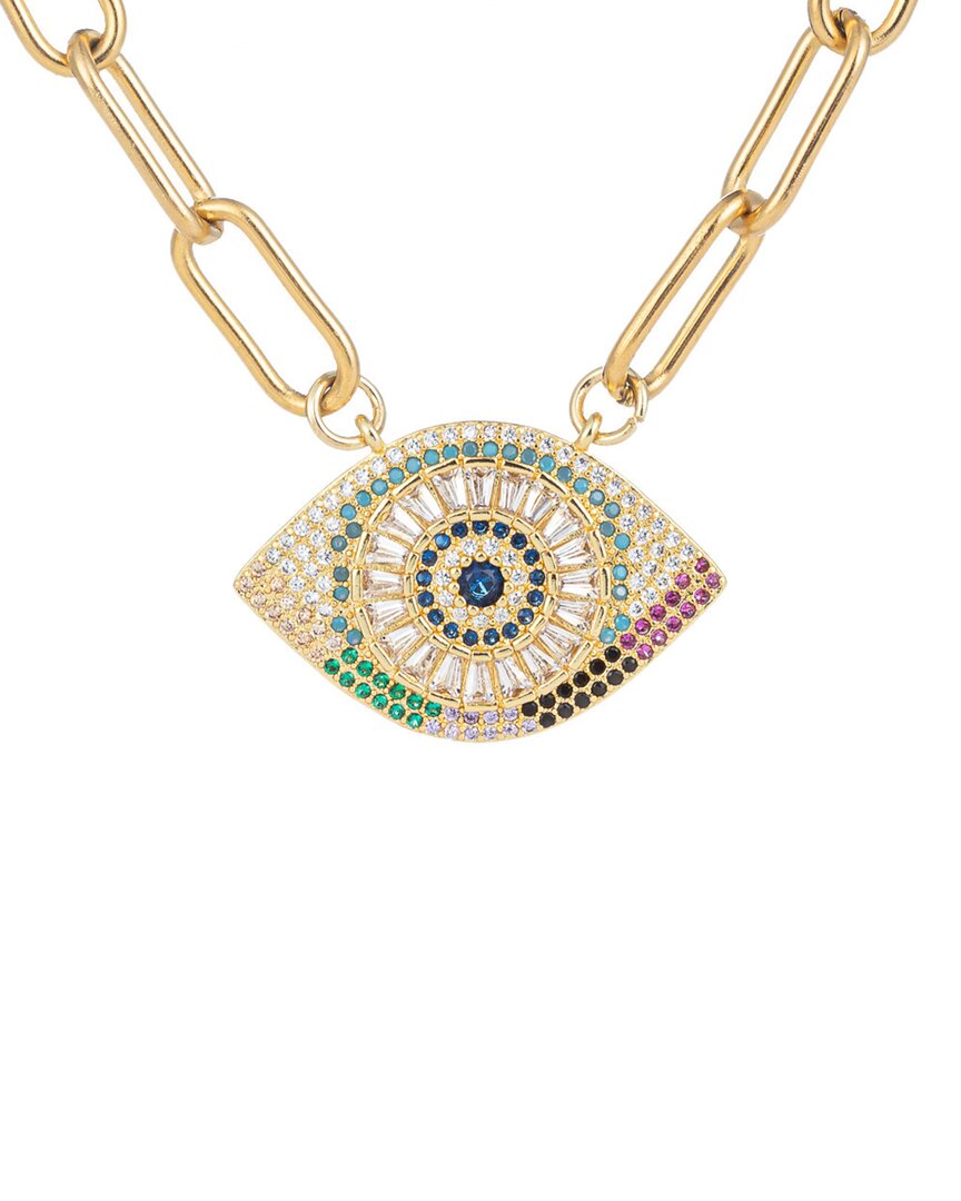 Eye Candy LA Eye Candy La Luxe Titanium Cz Evil Eye Necklace