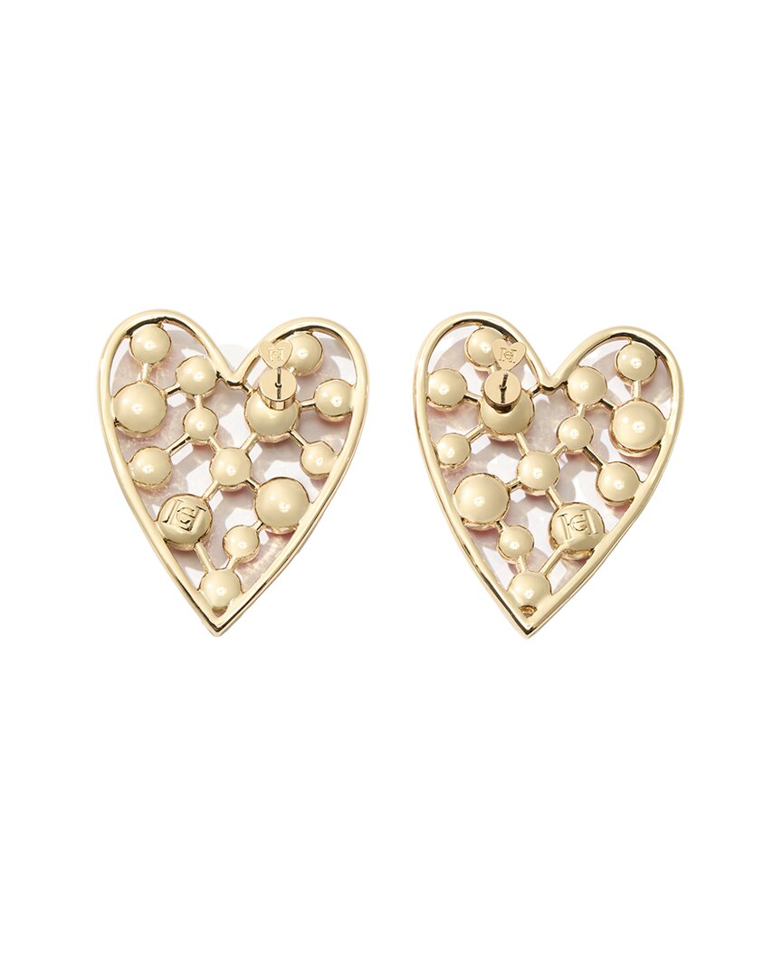 Carolina Herrera Cz Crystal Heart Stud Earrings
