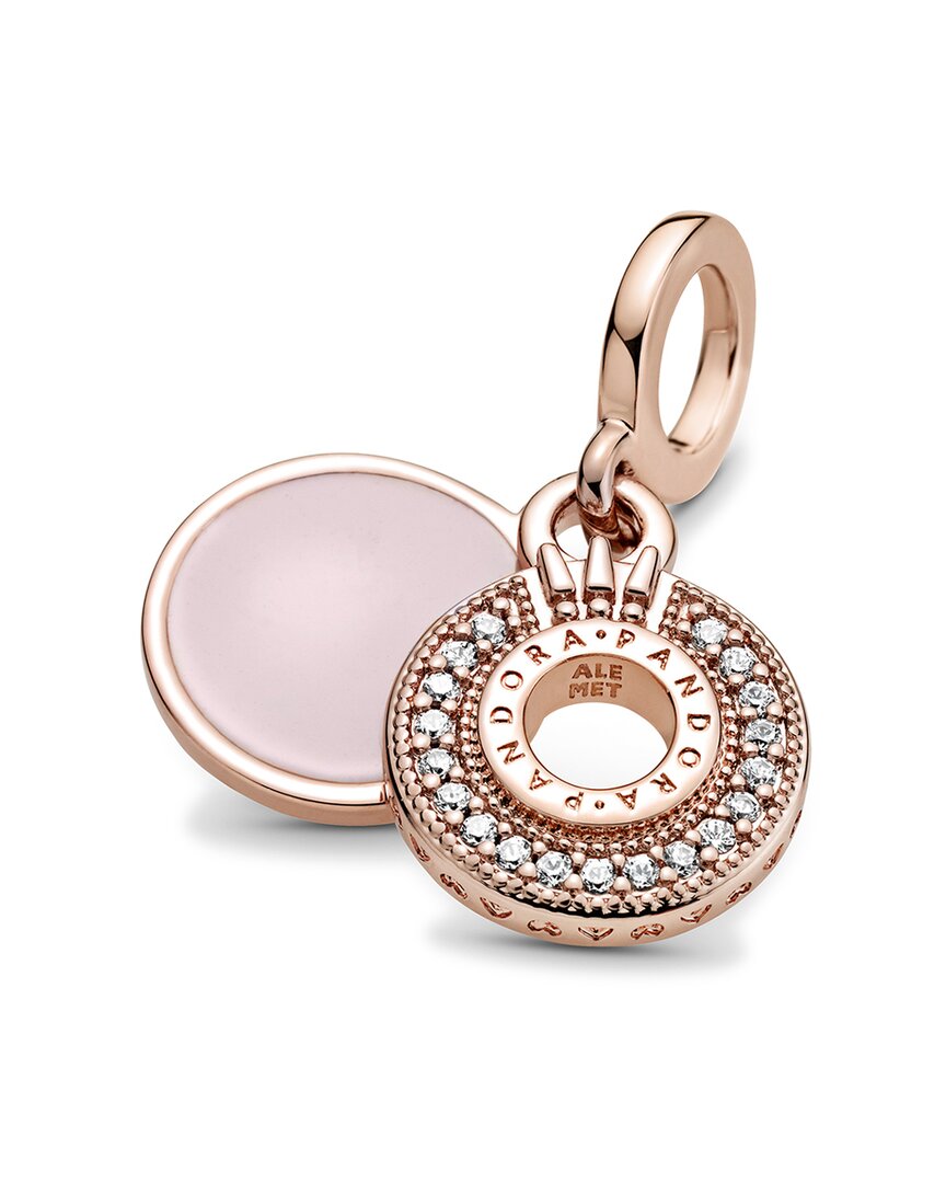 Pandora Pandora Signature 14K Rose Gold Plated Cz Crown Charm