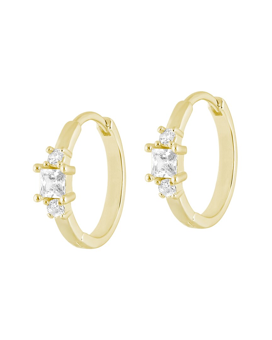 Electric Picks 14K Plated Cz Shine On Hoop Earrings