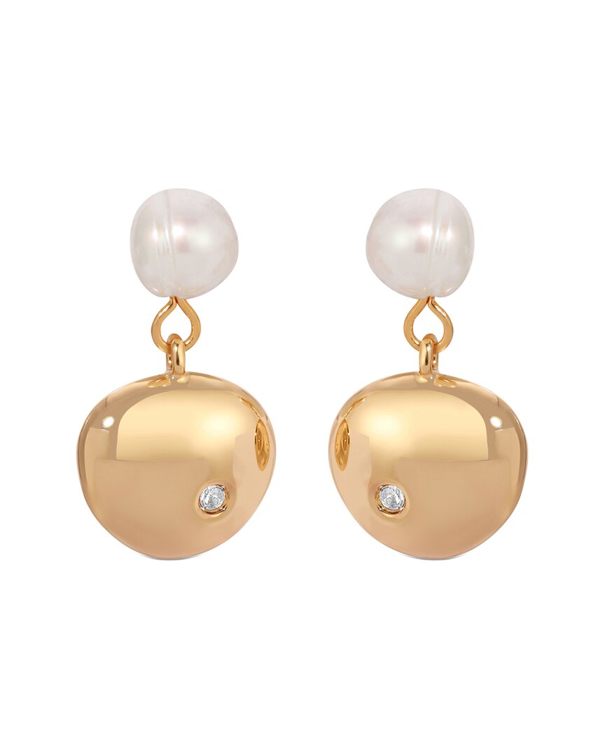 Ettika 18K Plated 3-4Mm Pearl Stud Earrings