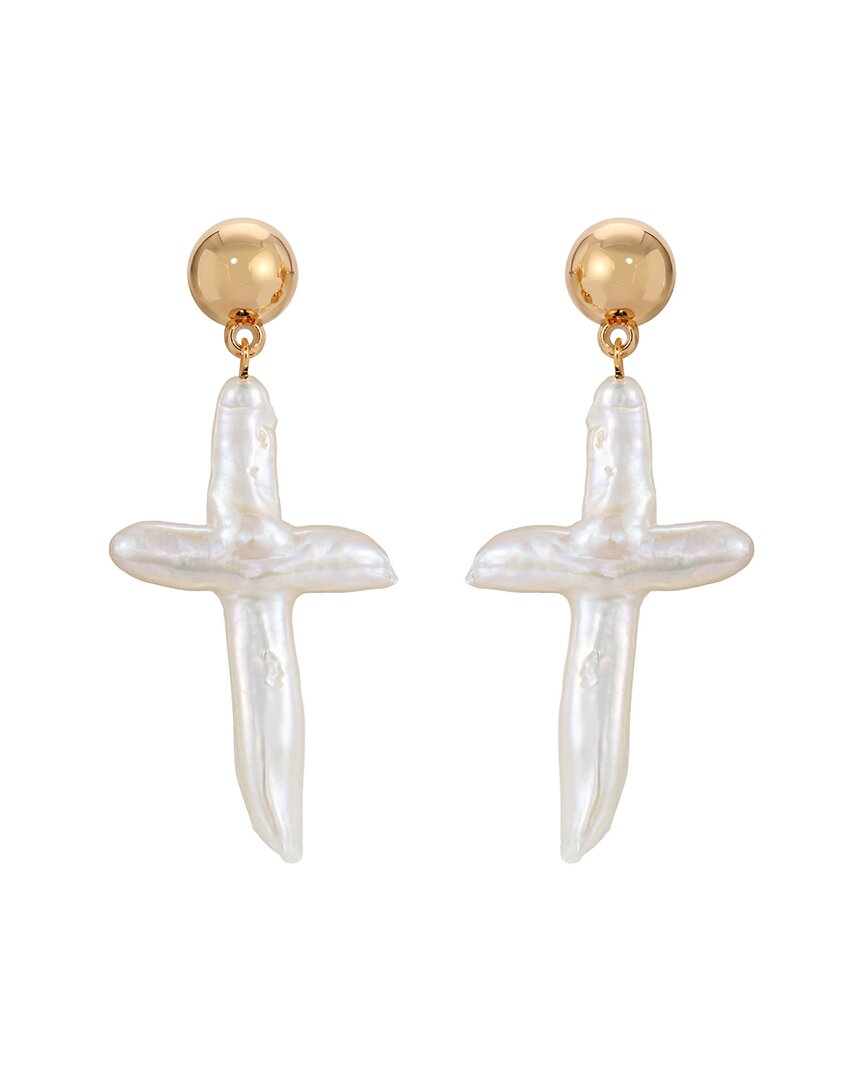 Ettika 18K Plated 15-16Mm Pearl Dangle Earrings
