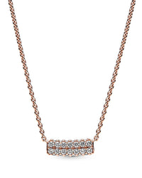 Pandora Timeless 14K Rose Gold Plated Cz Necklace