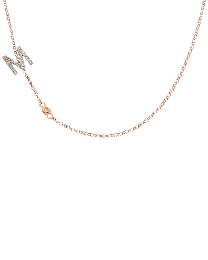 Italian Gold Over Silver 18K Italian Gold Over Silver 0.20 Ct. Tw. Diamond Initial Necklace (A-Z)
