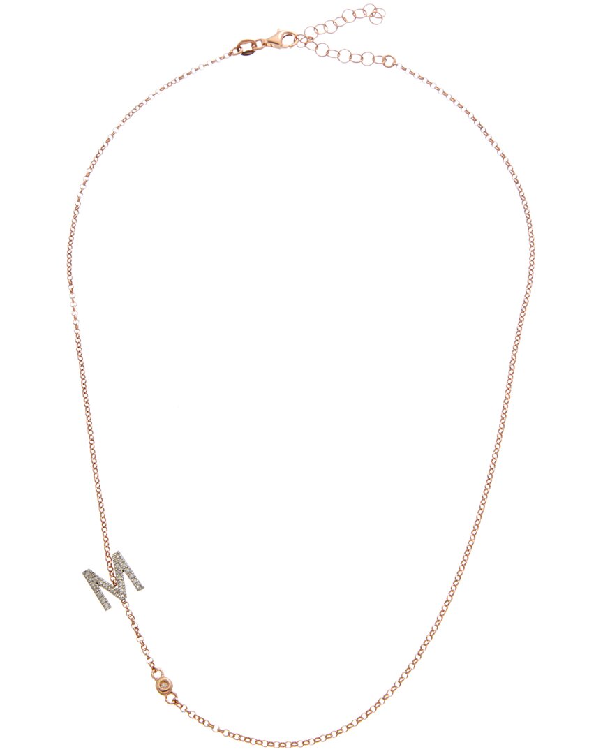 Italian Gold Over Silver 18K Italian Gold Over Silver 0.20 Ct. Tw. Diamond Initial Necklace (A-Z)