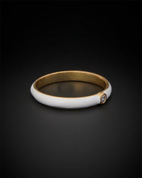 18K Italian Gold Over Silver 0.05 Ct. Tw. Diamond Enamel Ring