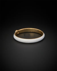 18K Italian Gold Over Silver 0.05 Ct. Tw. Diamond Enamel Ring