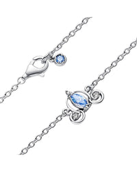 Pandora X Disney Silver Cz Cinderella's Carriage Collier Necklace