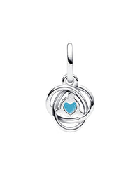 Pandora Moments Silver Cz Turquoise Blue Eternity Circle Dangle Charm