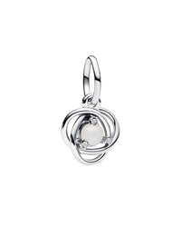 Pandora Moments Silver White Eternity Circle Dangle Charm