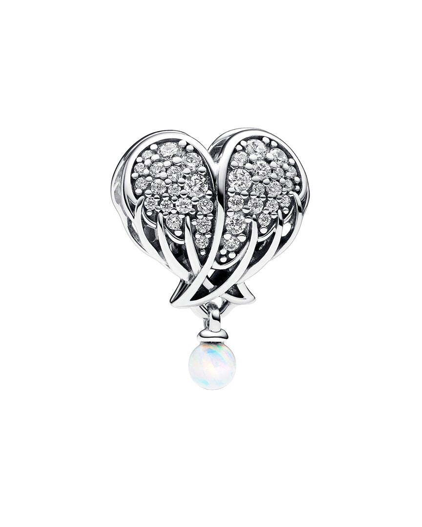 Pandora Moments Silver Sparkling Angel Wings & Heart Charm