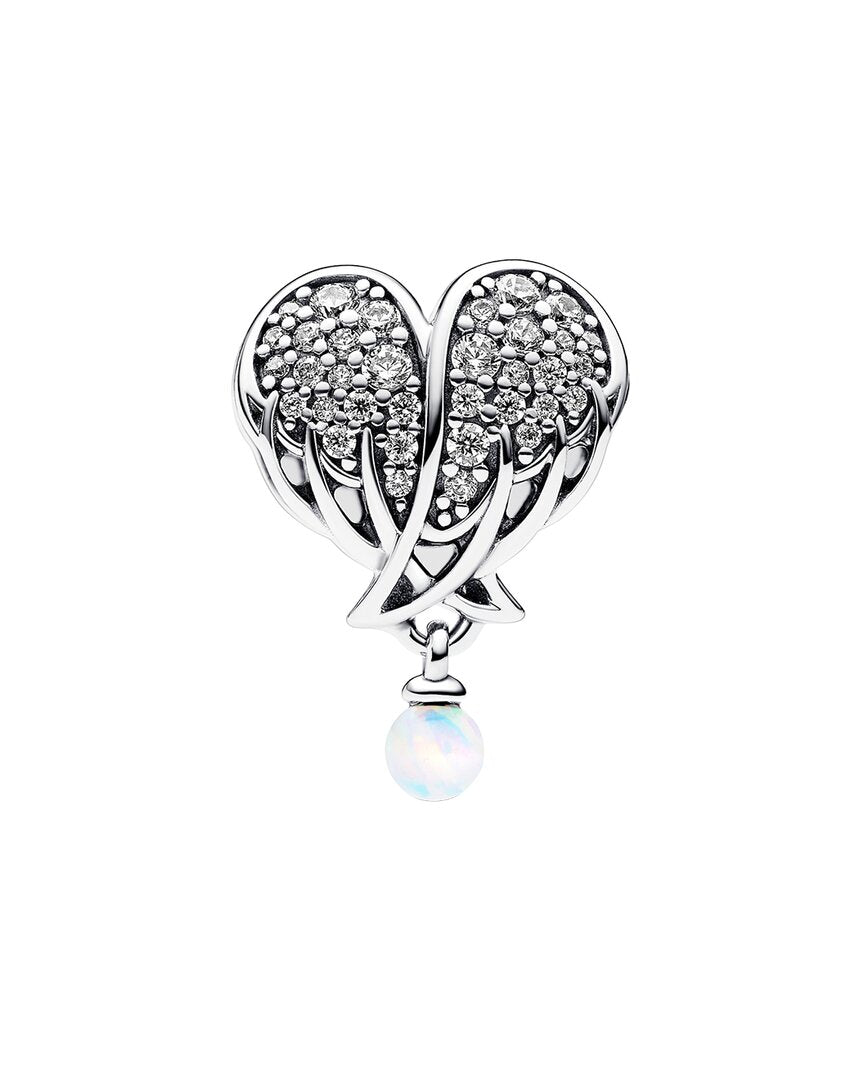 Pandora Moments Silver Sparkling Angel Wings & Heart Charm