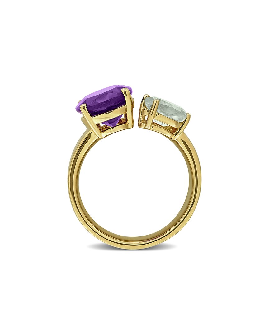 Rina Limor Silver 3.94 Ct. Tw. Amethyst & Green Quartz & Madeira Citrine Ring