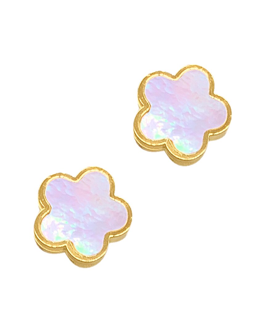 Adornia 14K Plated Clover Studs