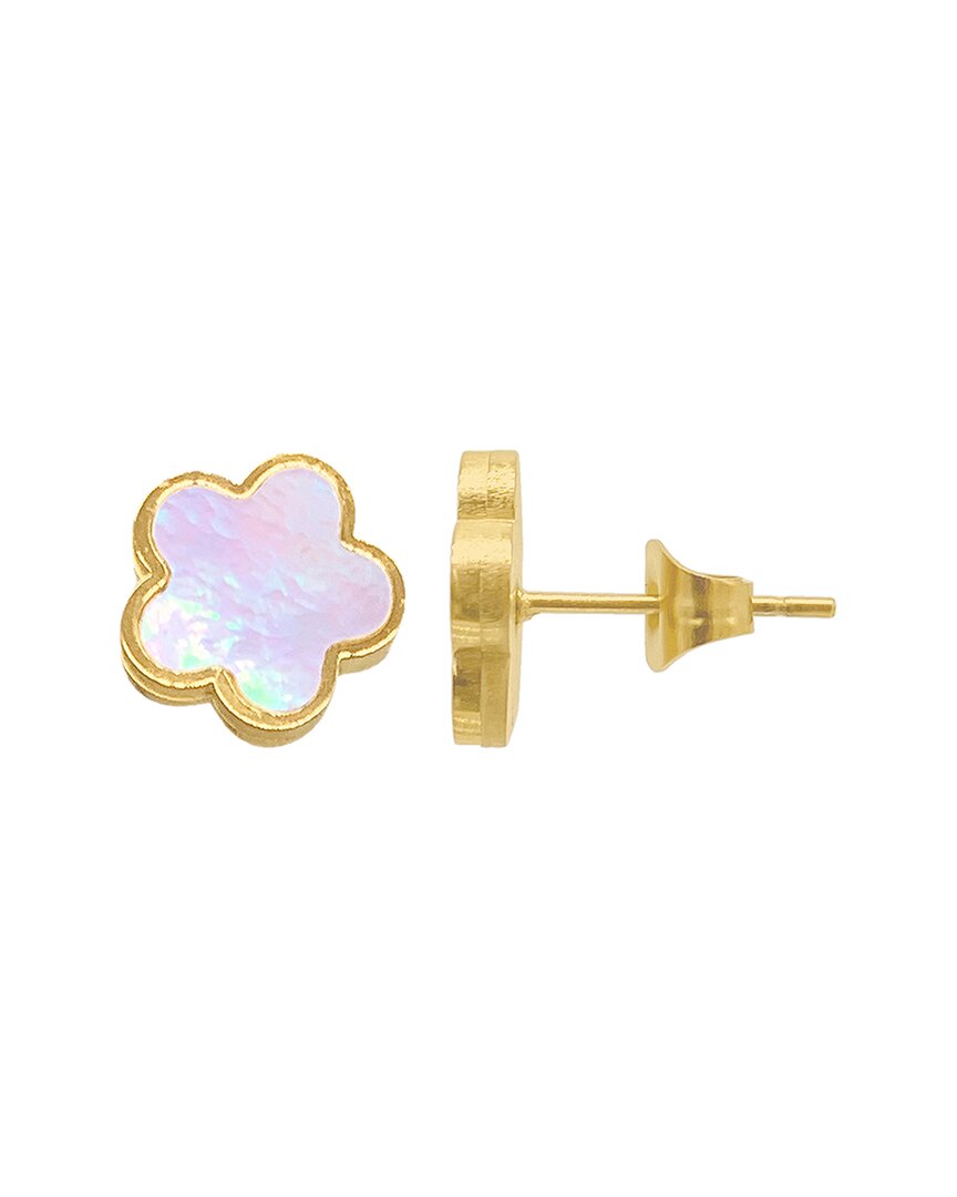 Adornia 14K Plated Clover Studs