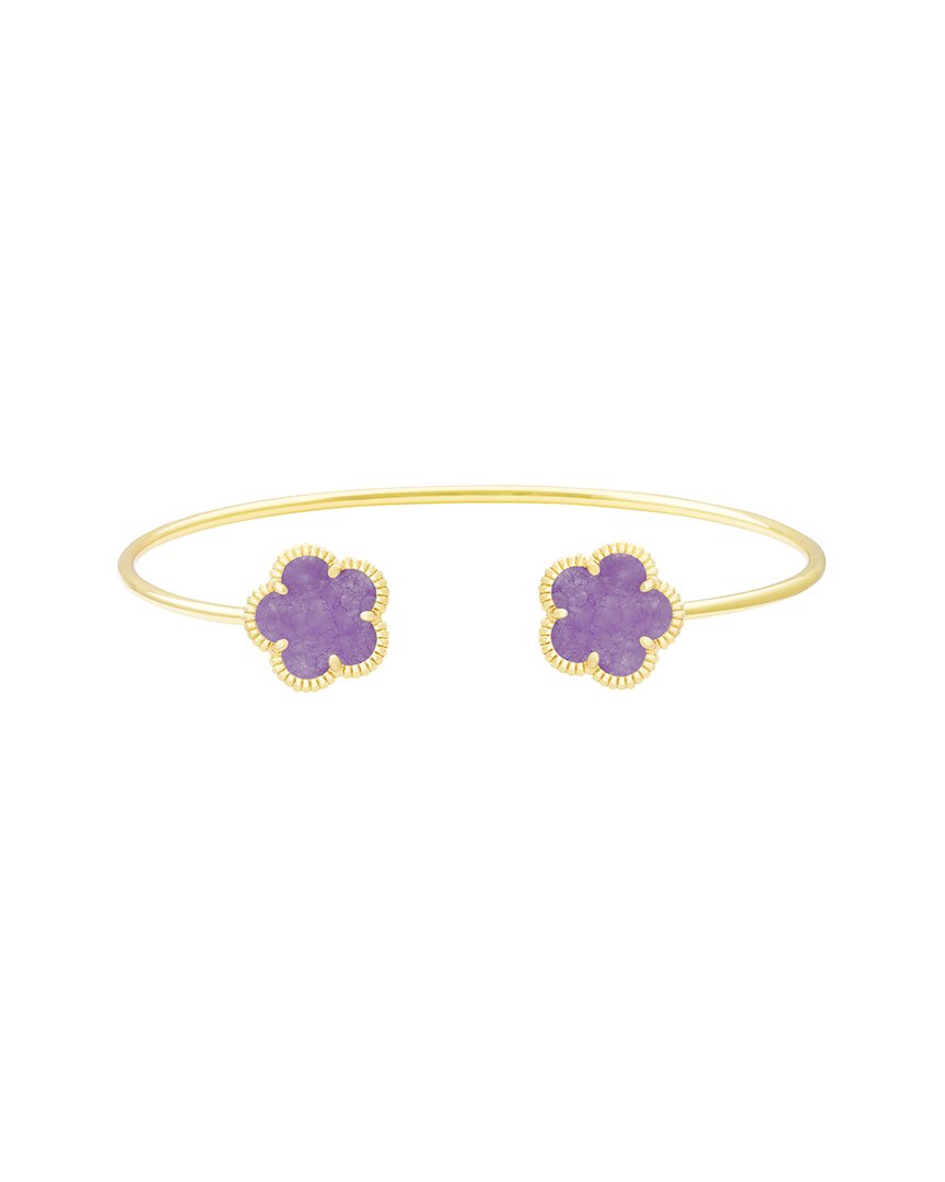 Jankuo 14K Plated Amethyst Crystal Cuff Bracelet
