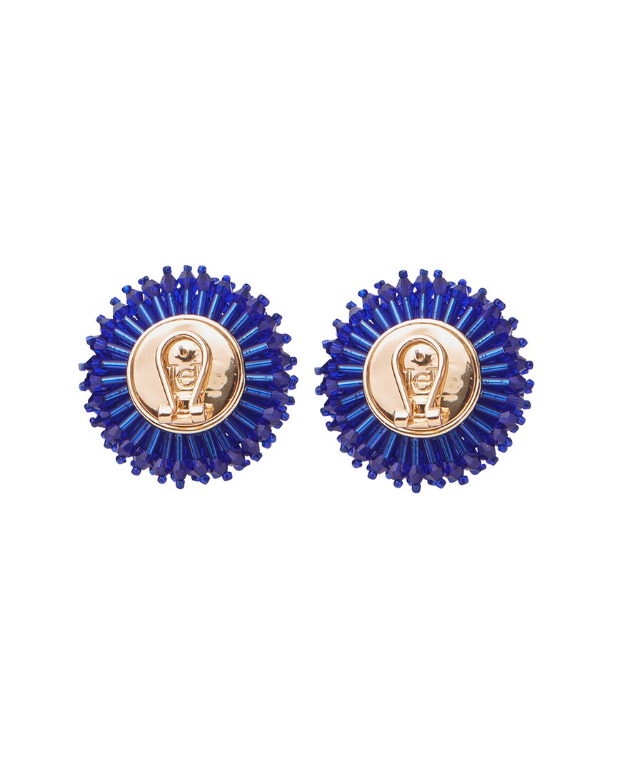 Carolina Herrera Cz Beaded Ball Dome Earrings