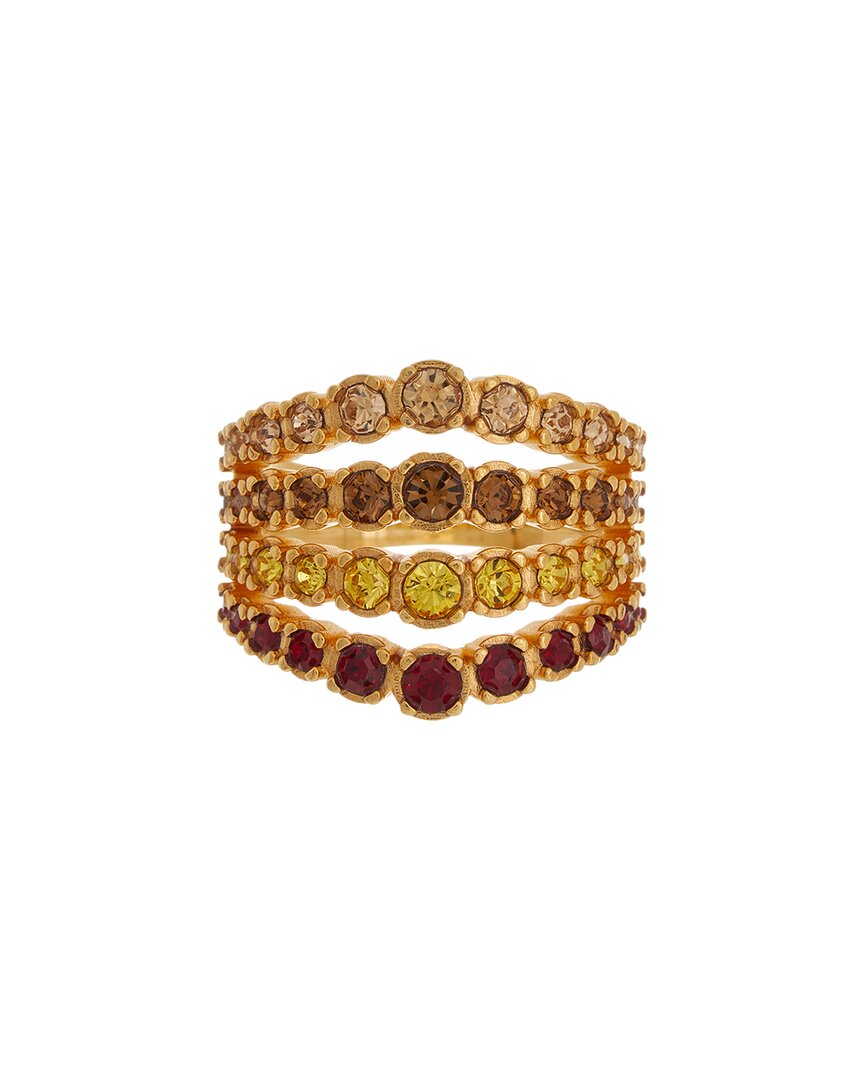 Oscar De La Renta Round Rhinestone Ring