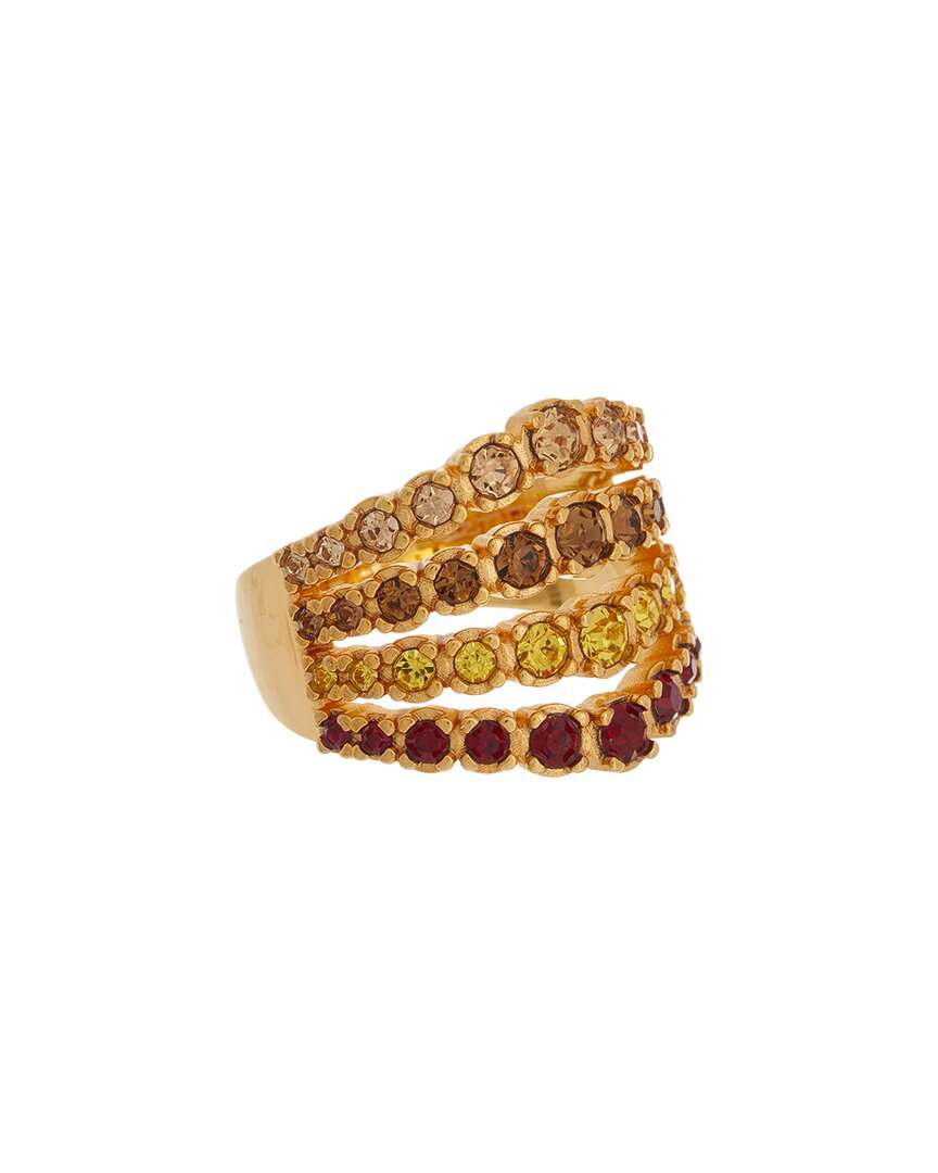 Oscar De La Renta Round Rhinestone Ring