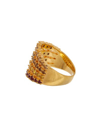 Oscar De La Renta Round Rhinestone Ring