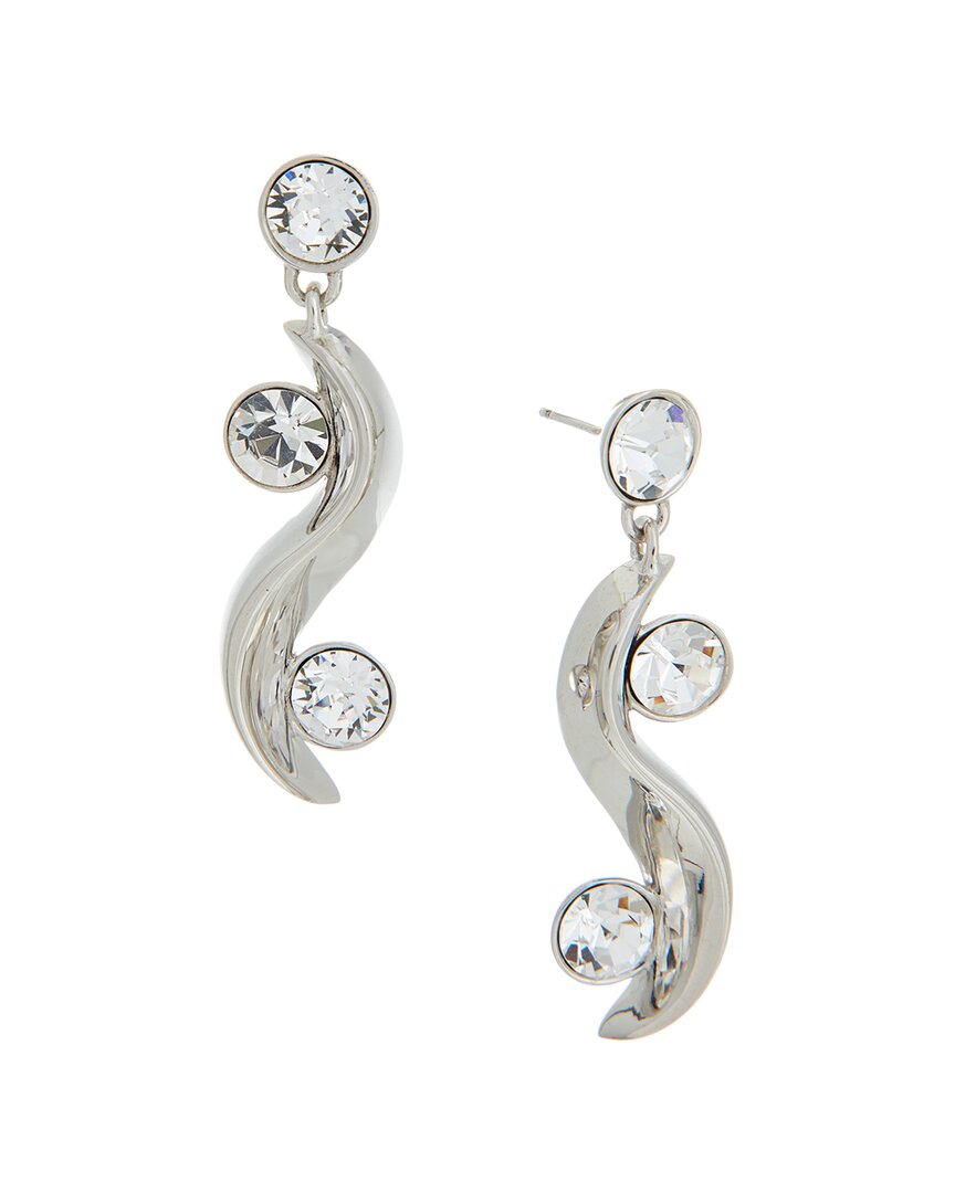 Oscar De La Renta Crystal Wave Drop Earrings