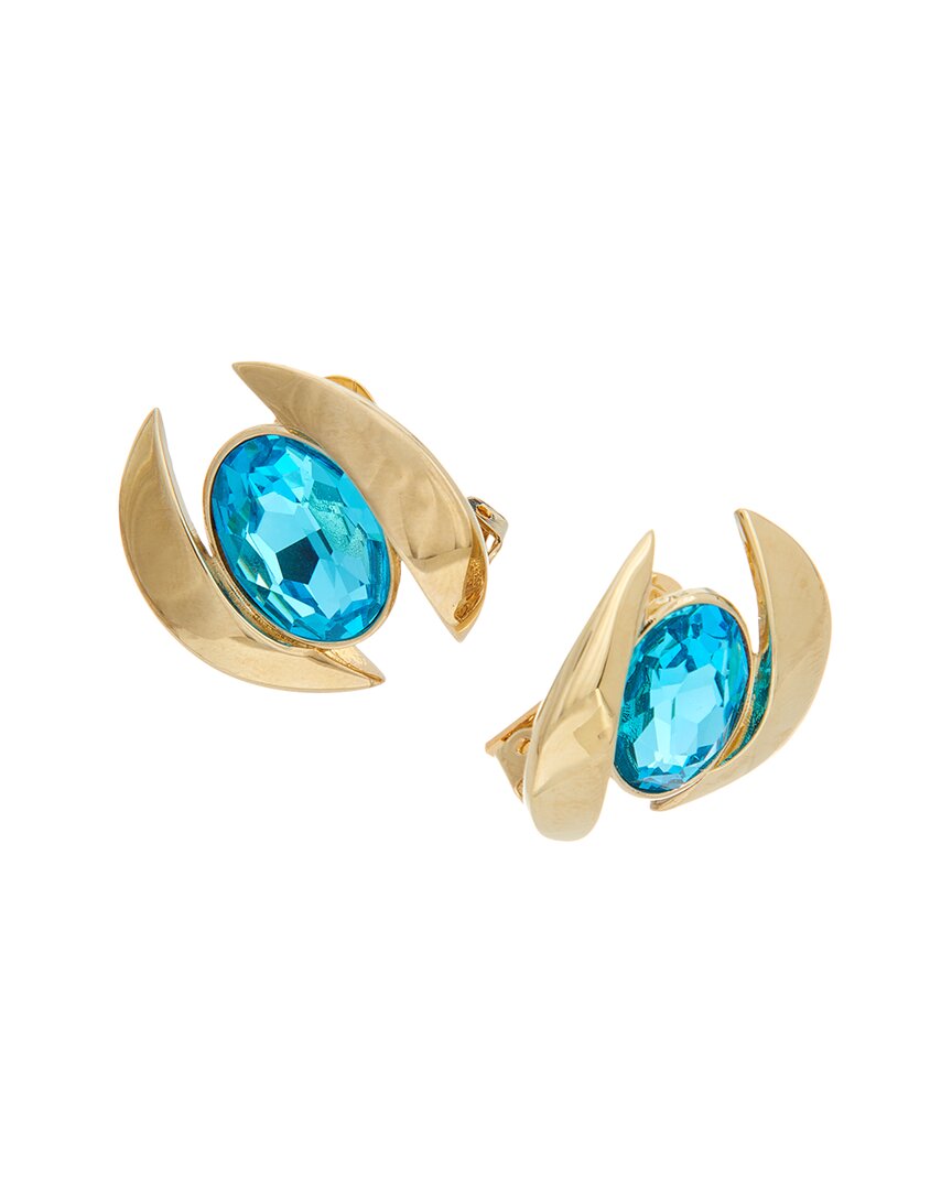 Oscar De La Renta Oval Stud Earrings