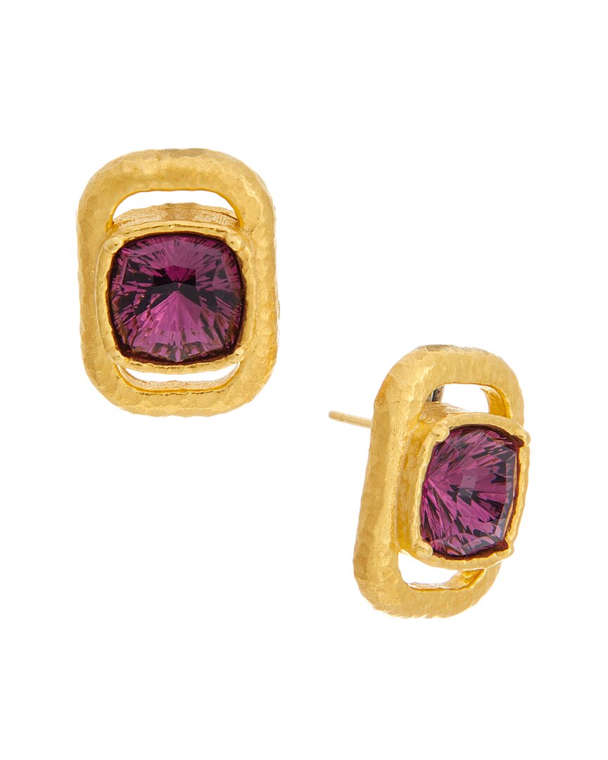 Oscar De La Renta Rectangle Stud Crystal Earrings