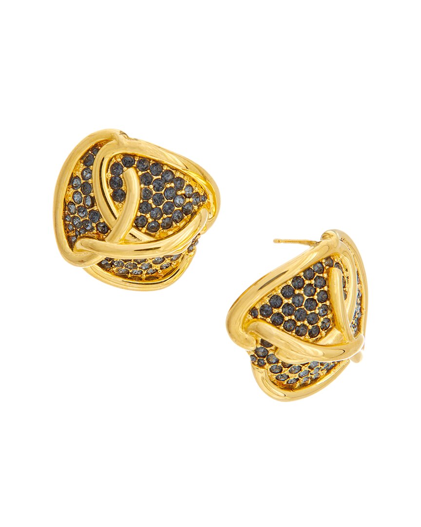 Oscar De La Renta Braided O Pave Stud Earrings