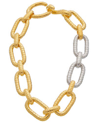 Oscar De La Renta Mosaic Chain Bicolor Necklace