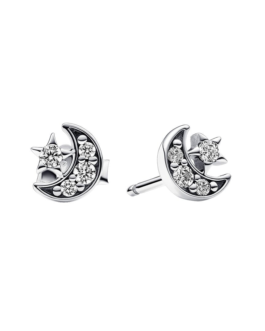 Pandora Moments Silver Cz Stud Earrings