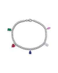 Rina Limor Silver 10.05 Ct. Tw. Lab-Grown Gemstone Bracelet