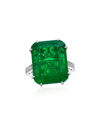 Suzy Levian Gala Collection Silver Cz Cocktail Ring