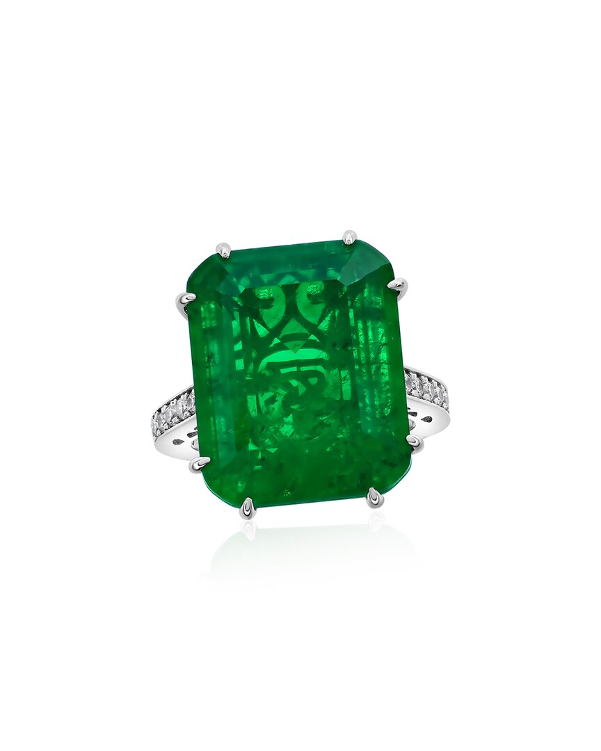 Suzy Levian Gala Collection Silver Cz Cocktail Ring