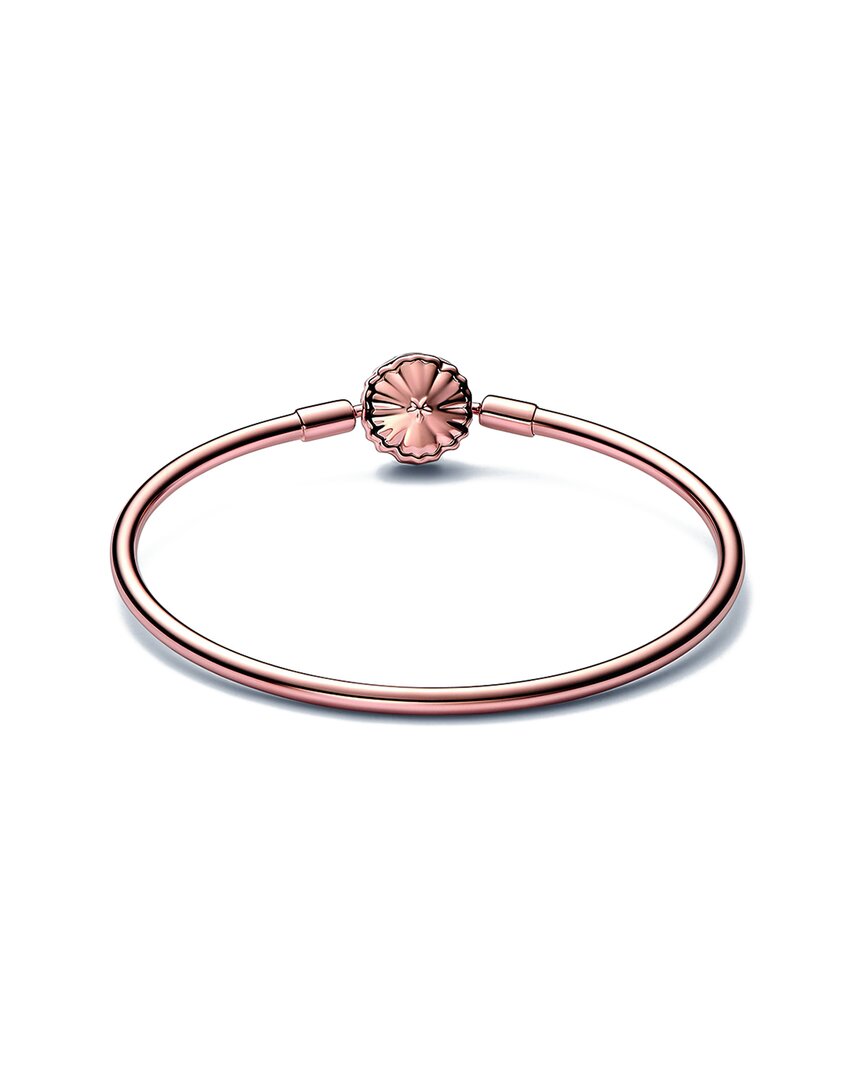 Pandora Moments 14K Rose Gold Plated Cz Sparkling Snowflake Clasp Bangle