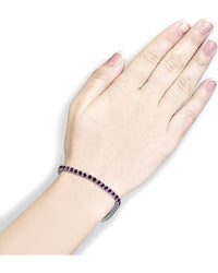 Haus Of Brilliance Colorful Gemstones Silver 11.50 Ct. Tw. Lab-Grown Ruby Tennis