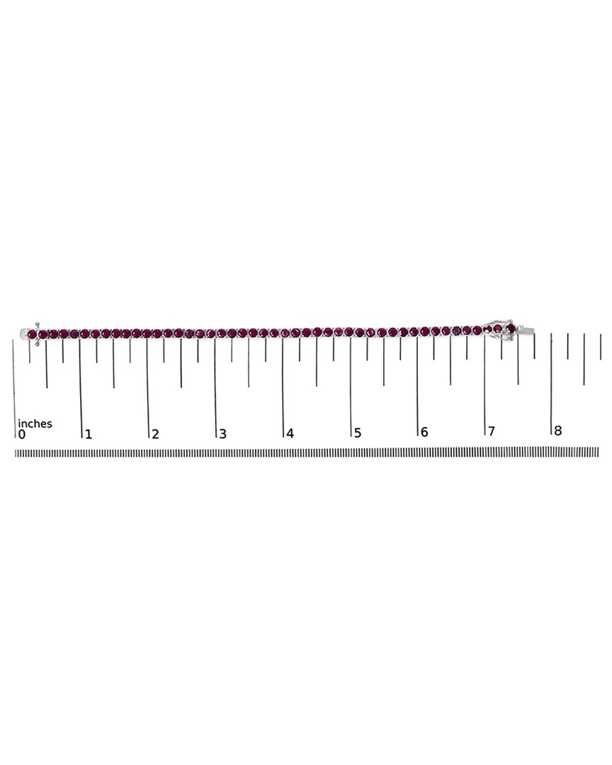 Haus Of Brilliance Colorful Gemstones Silver 11.50 Ct. Tw. Lab-Grown Ruby Tennis