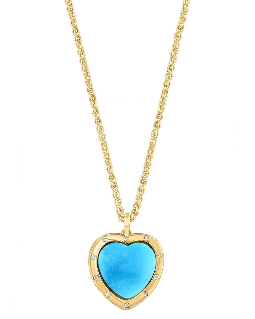 Effy Fine Jewelry Effy Fine Jewelry Plated 4.96 Ct. Tw. Diamond & Turquoise Necklace
