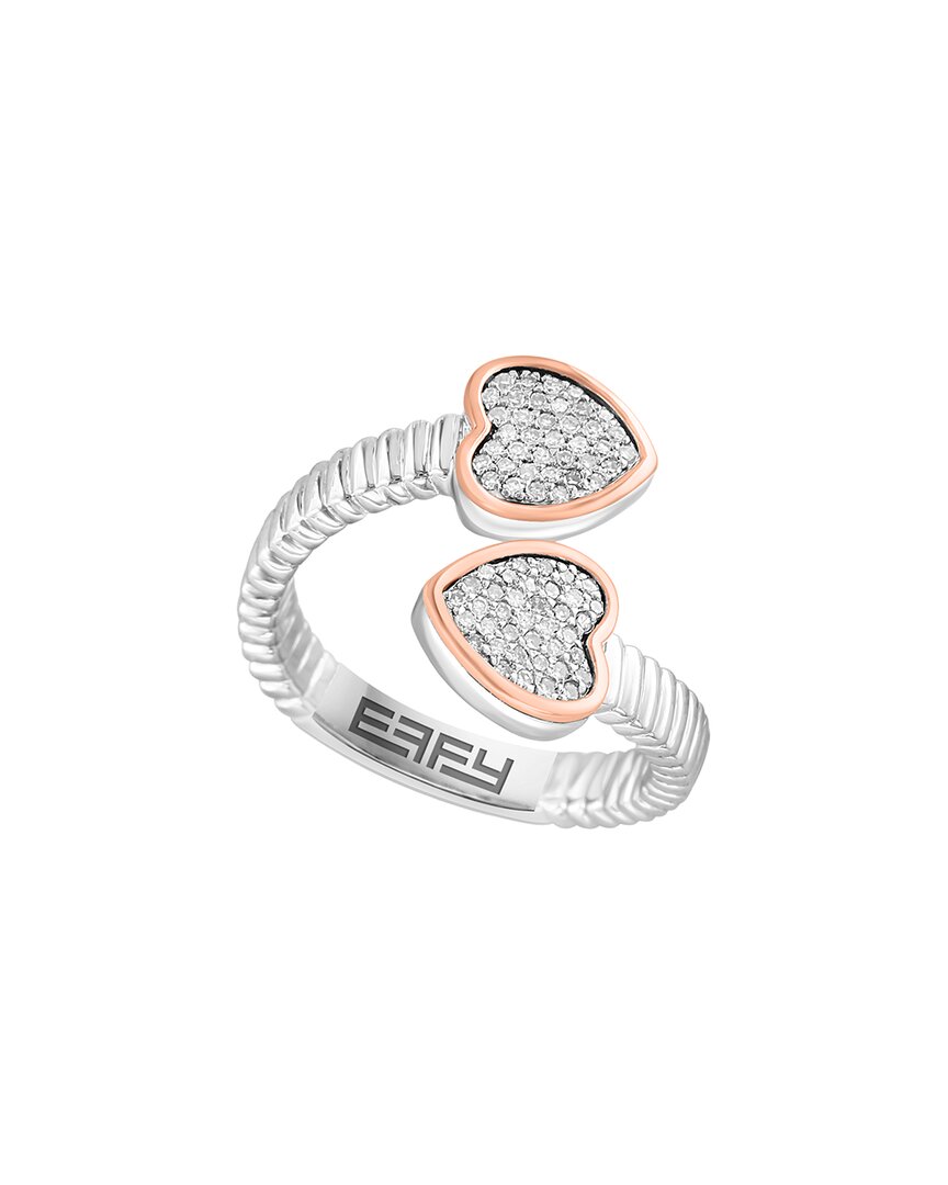 Effy Fine Jewelry Silver & 14K Rose Gold 0.23 Ct. Tw. Diamond Ring