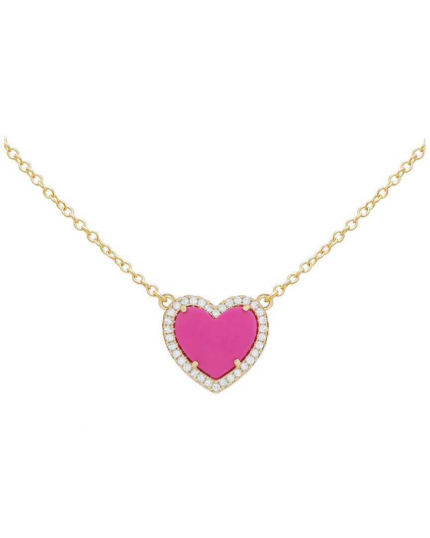 JANKUO Jankuo Heart 14K Plated Cz Pendant Necklace