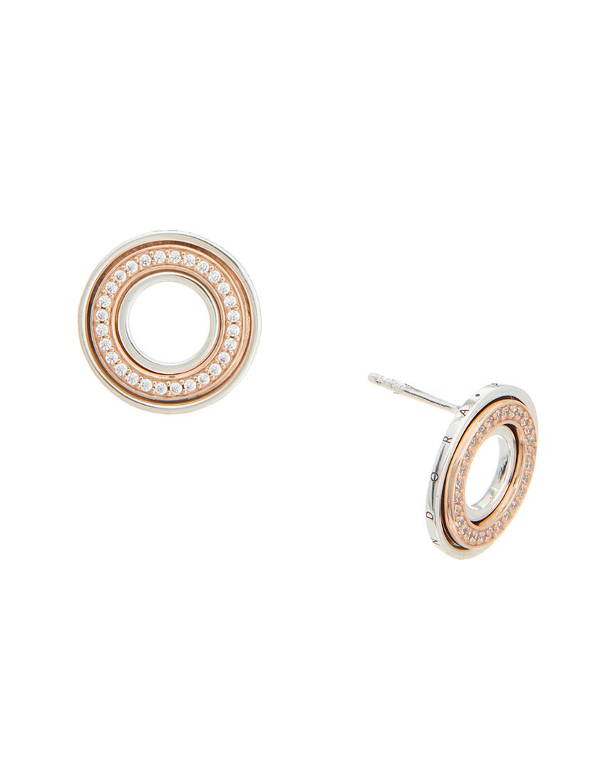 Pandora Signature Plated Cz Stud Earrings