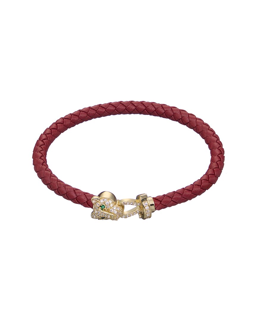 Jean Claude Jean Claude Year Of The Snake Collection Leather Cz Bracelet