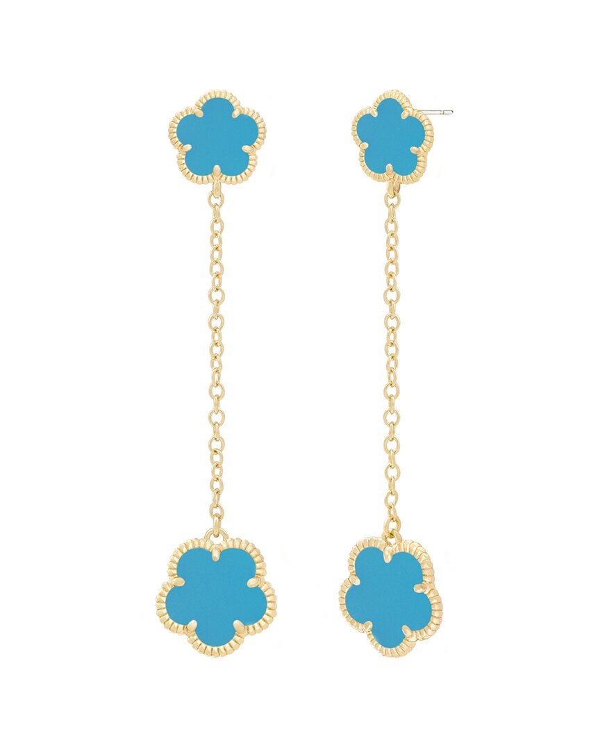 JANKUO Jankuo Flower 14K Plated Synthetic Turquoise Post Earrings