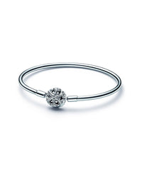 Pandora Moments Silver Snowflake Bangle Bracelet