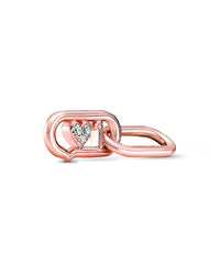 Pandora Me 14K Rose Gold Plated Cz Heart Double Link